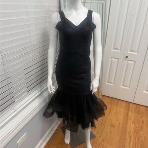 Elegant Black Sleeveless bandage Dress